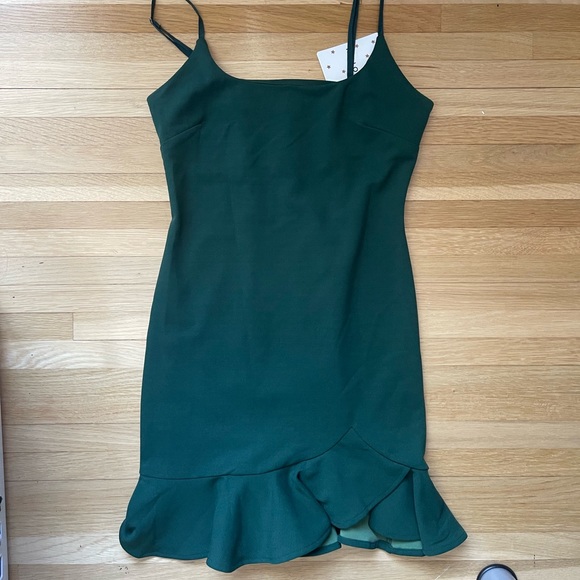 VELVET ROSES DRESS FOREST GREEN - Picture 3 of 5